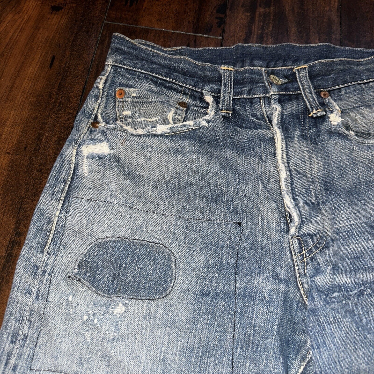 Levis 501 XX Big E True VTG 40s 50s Redline Selvedge Denim Jeans 1940s 25x26