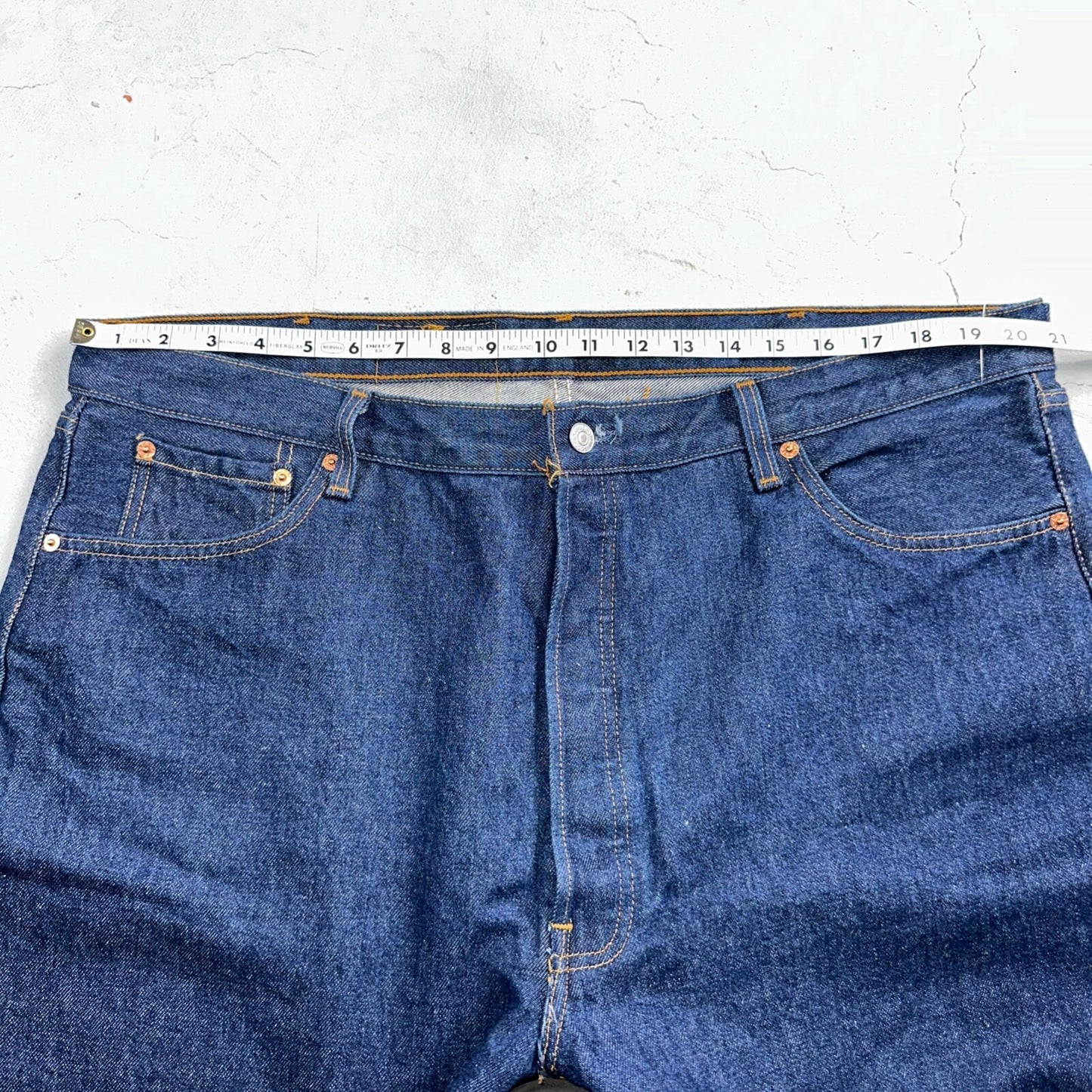 Levis 501 Vintage 90s USA XX Straight Leg Jeans Blue Dark Wash 44x36 Act 42x32
