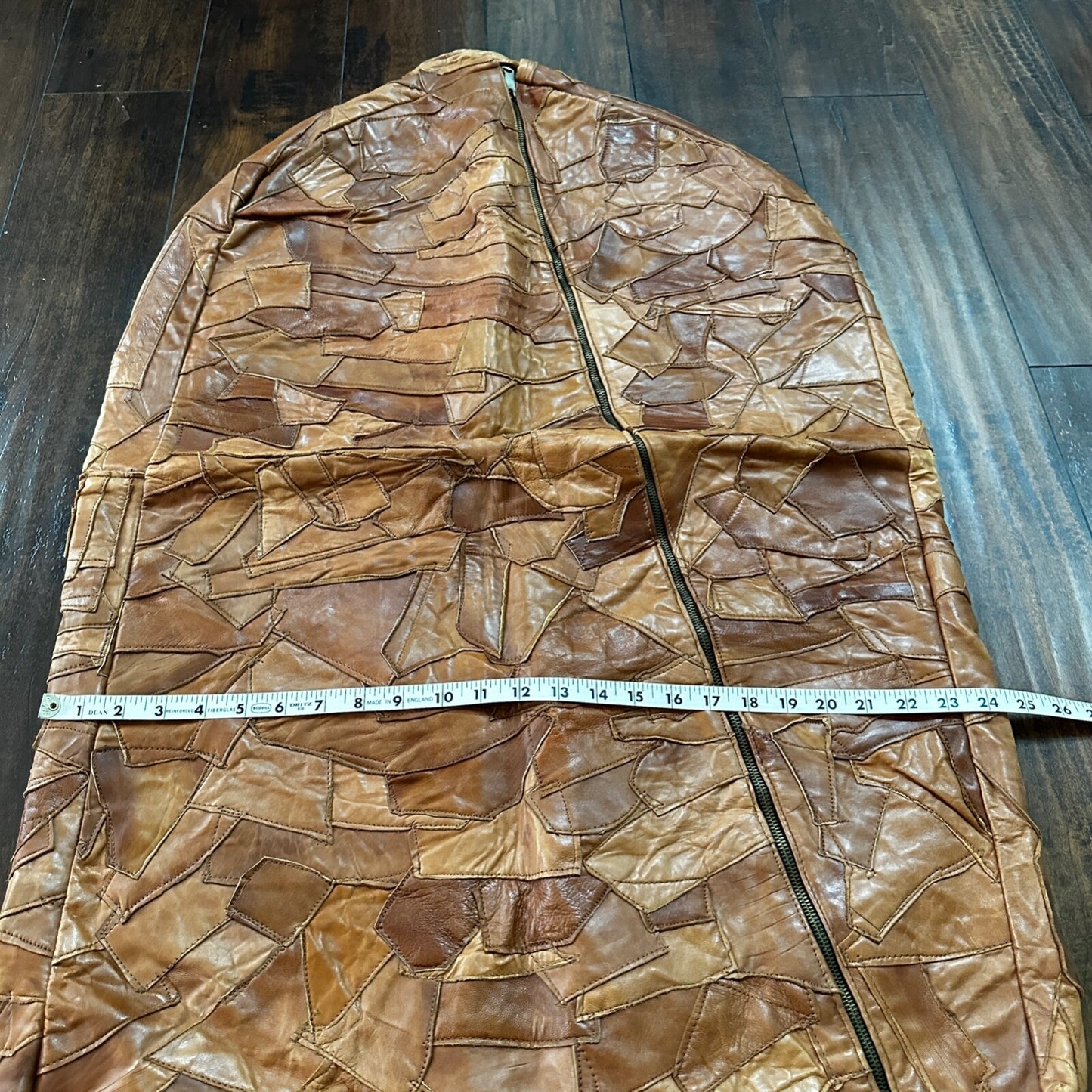 Vintage American Tourister Garment Suit Bag Leather Brown Hangers Cover VTG 40s