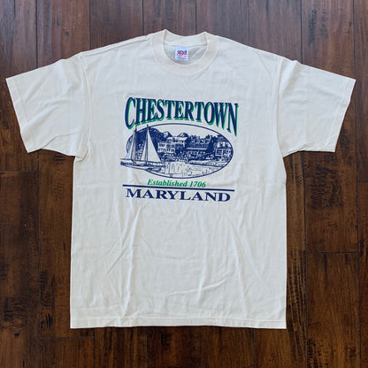 Chestertown Maryland Vintage T Shirt East Coast Anvil 90s Y2K Travel Ships Band