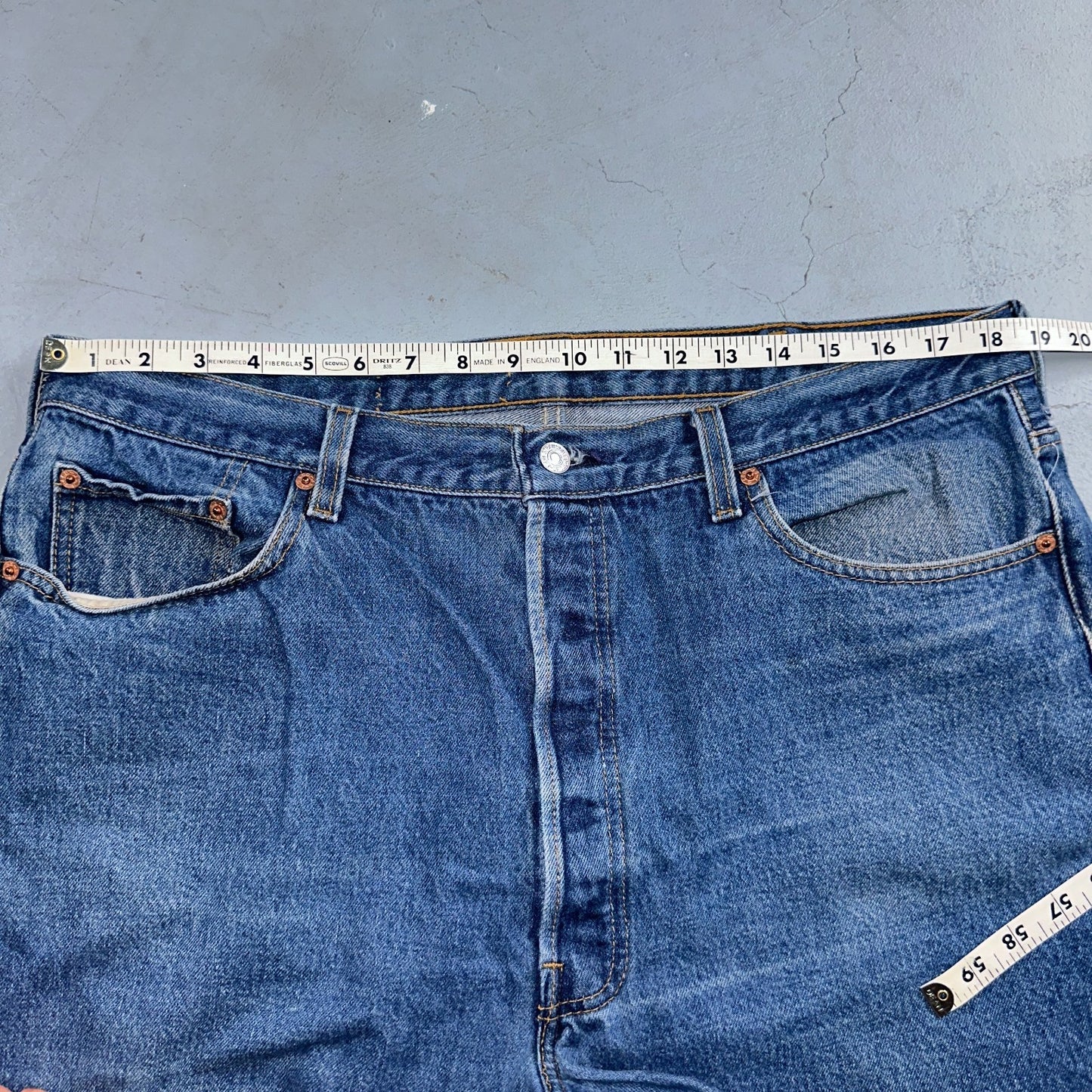 Levis 501 Vintage 80s USA XX Straight Leg Jeans Blue Med Wash 42x33 Act 37x28