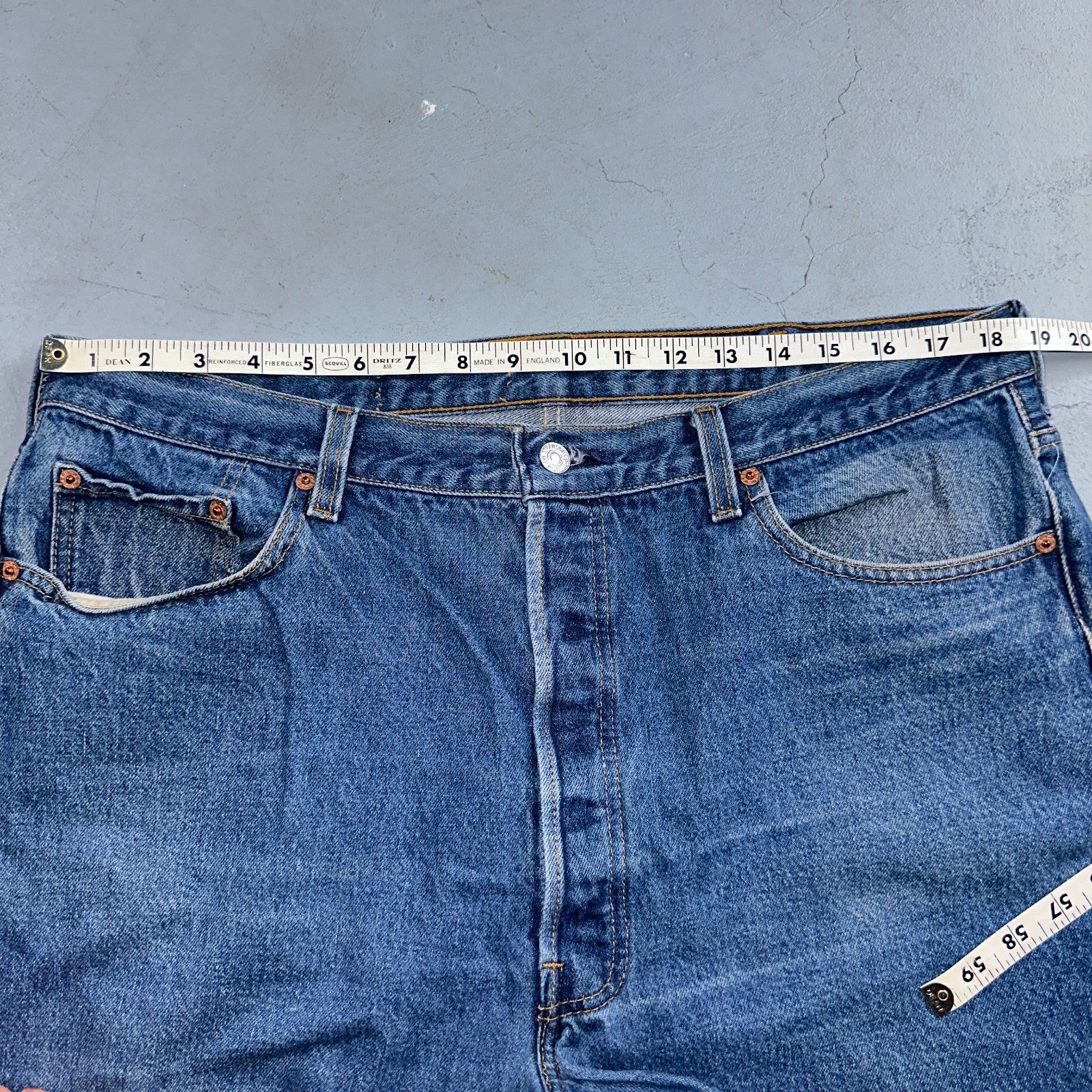 Levis 501 Vintage 80s USA XX Straight Leg Jeans Blue Med Wash 42x33 Act 37x28