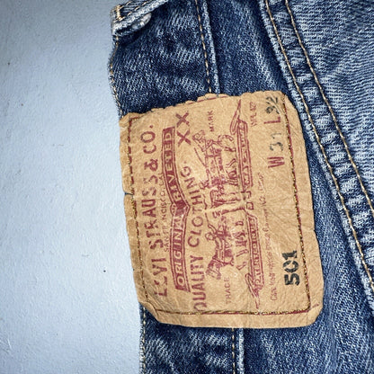 Levis 501 Vintage 90s Hungary Straight Leg Jeans 31x32 Y2K Med Wash Act 28x30