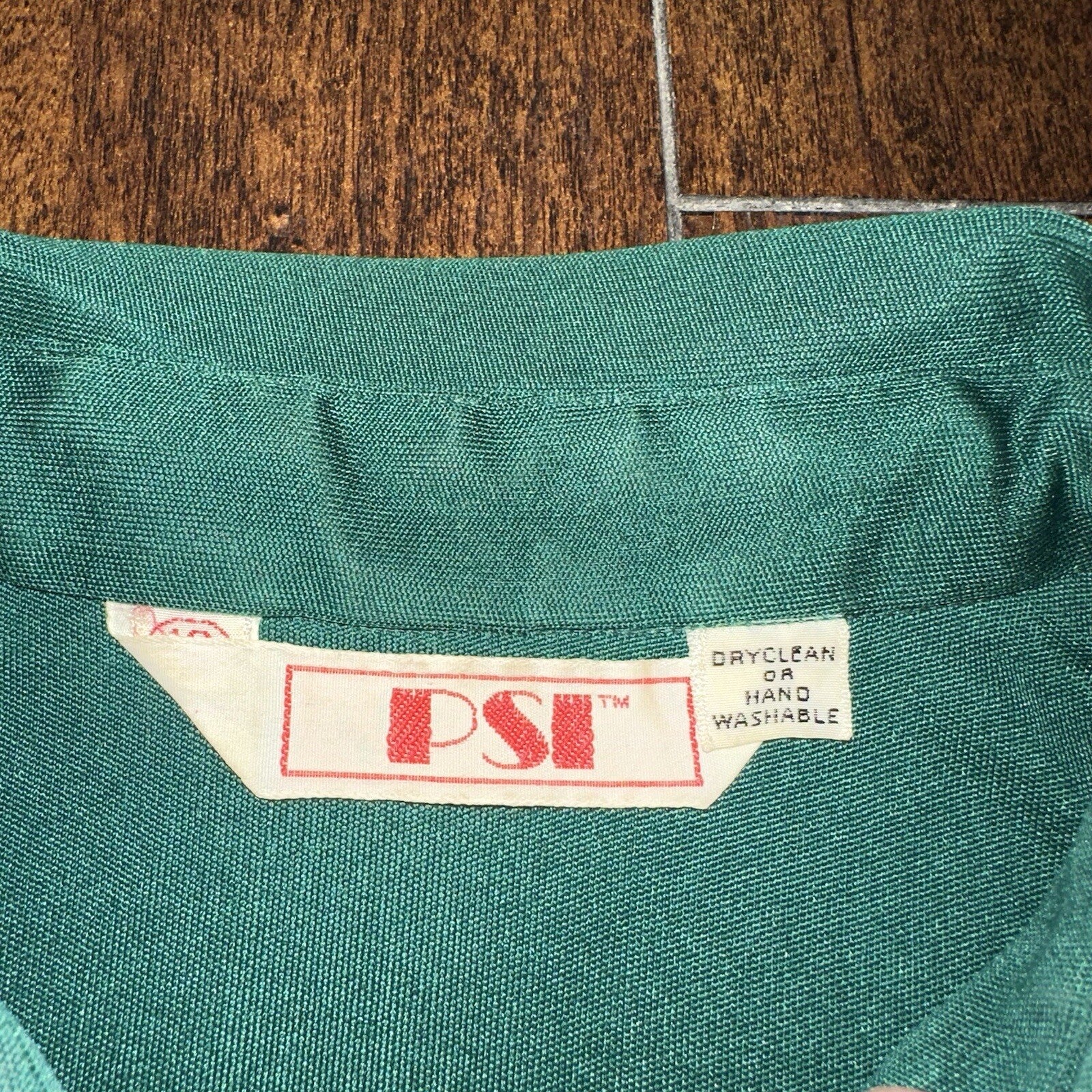 Vintage USA Rockabilly Womens Dress Shirt 60s 70s Night Cool Sanforized Green