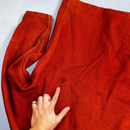 Vintage 60s 70s Wool Delivery Workwear Jacket M Rockabilly Burnt Orange Red