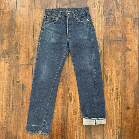 Levis 501 XX Big E True Vintage 60s Redline Selvedge Denim Jeans 1960s DARK BLUE