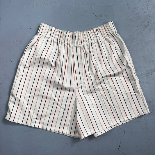 Cabin Creek Shorts Womens 12 Red White Striped Front Cotton Blend High Rise