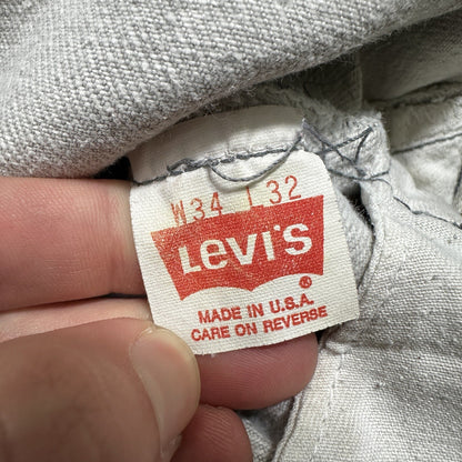 VTG 90s Levis 501 Button Fly 34x32 USA Tag Jeans Grey Wash XX Act 31x31