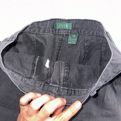 Vintage 90s J Crew Cotton Pencil Skirt 10 Black Front Office Career USA Preppy