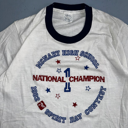 Champion McNary High School Oregon VTG T Shirt 7UP Soda Screen Stars Ringer 80s