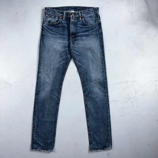 RRL Denim Zip Fly Slim Double RL Mens Jeans Mexico Sz 31x34 Med Wash RN 41381