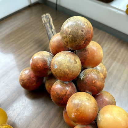 VTG Gold Lucite Acrylic Grapes Mid Century MCM Retro 1960s Cluster Yellow Set 2