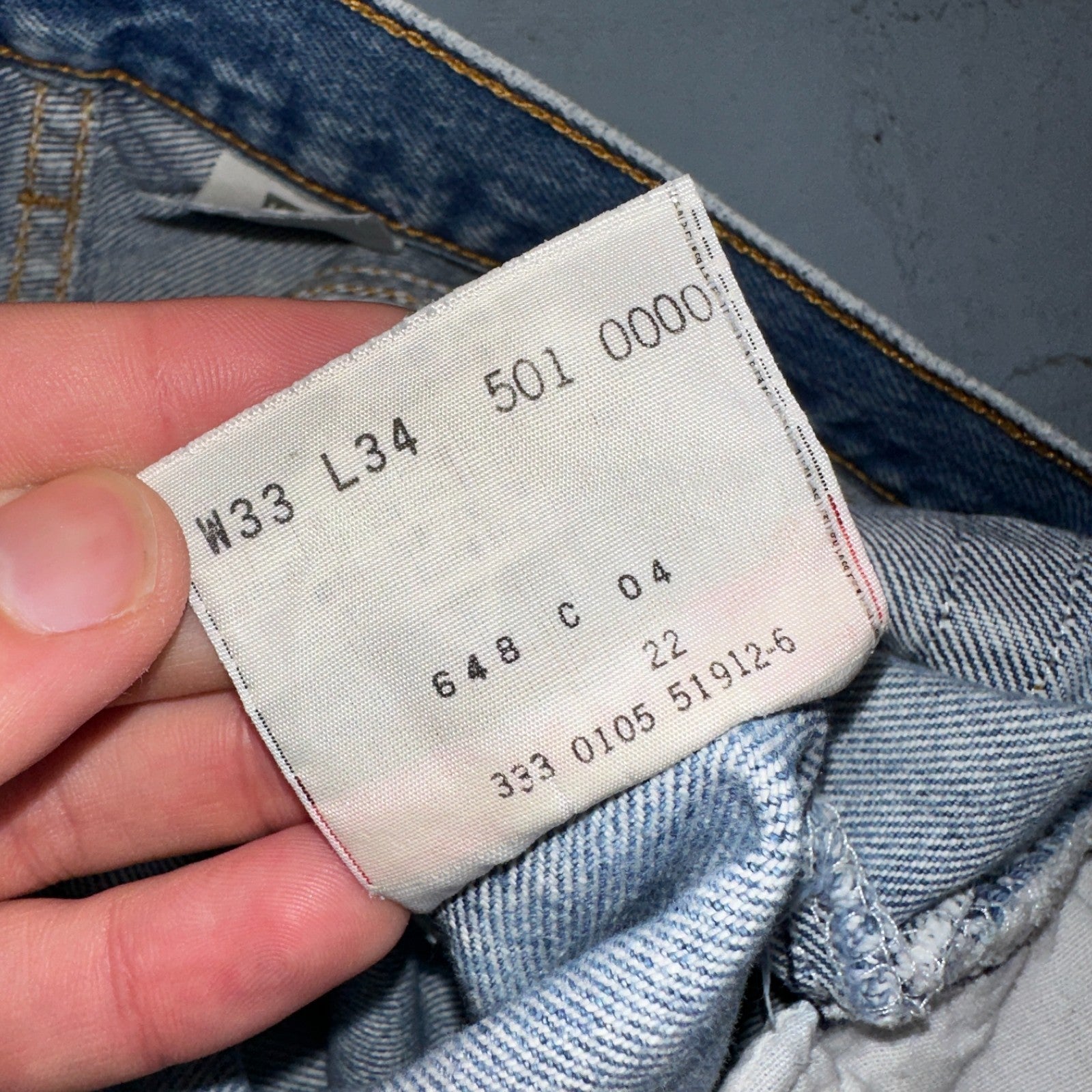 Levis 501 Vintage Y2K 90s XX Straight Leg Jeans Blue Light Wash 33x34 Act 30x31