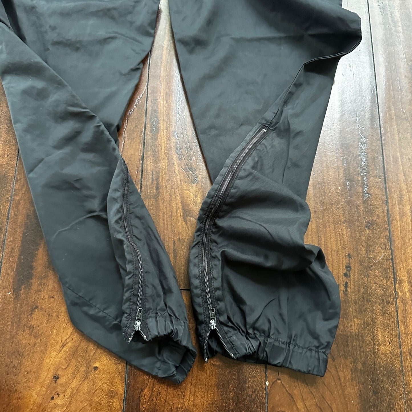 Nike VTG 90s Grey Tag Windpants Track Pants Ankle Zip Unlined Black M 1990s