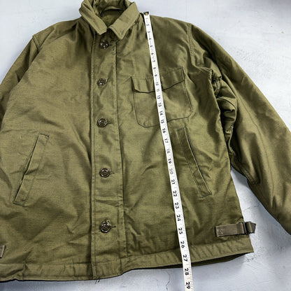 VTG 60s USN US Navy Military A-2 Intermediate Cold Weather Deck Jacket Stencil