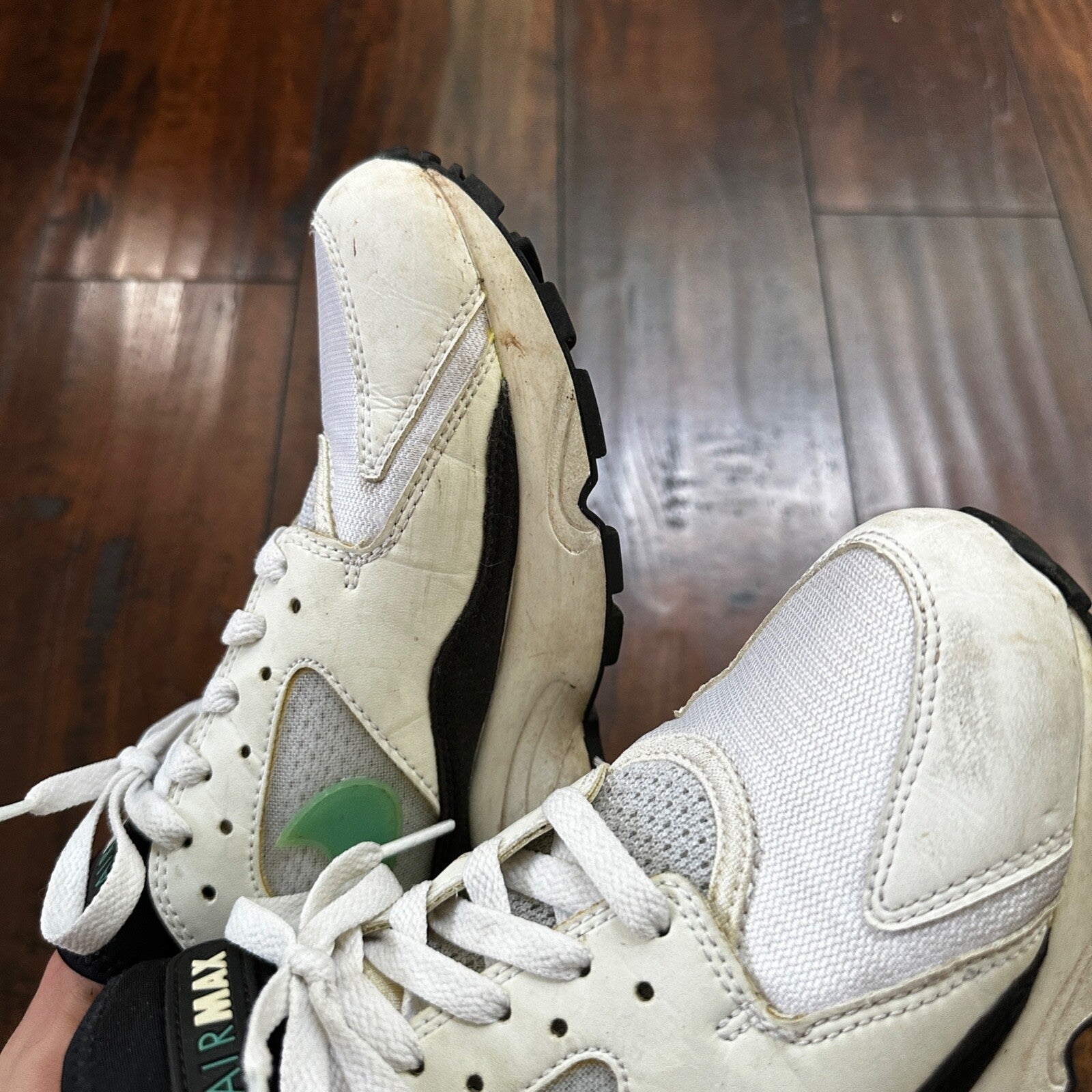 Nike Sneakers Womens 8.5 White Green Air Max 93 Dusty Cactus Athletic 307167-100