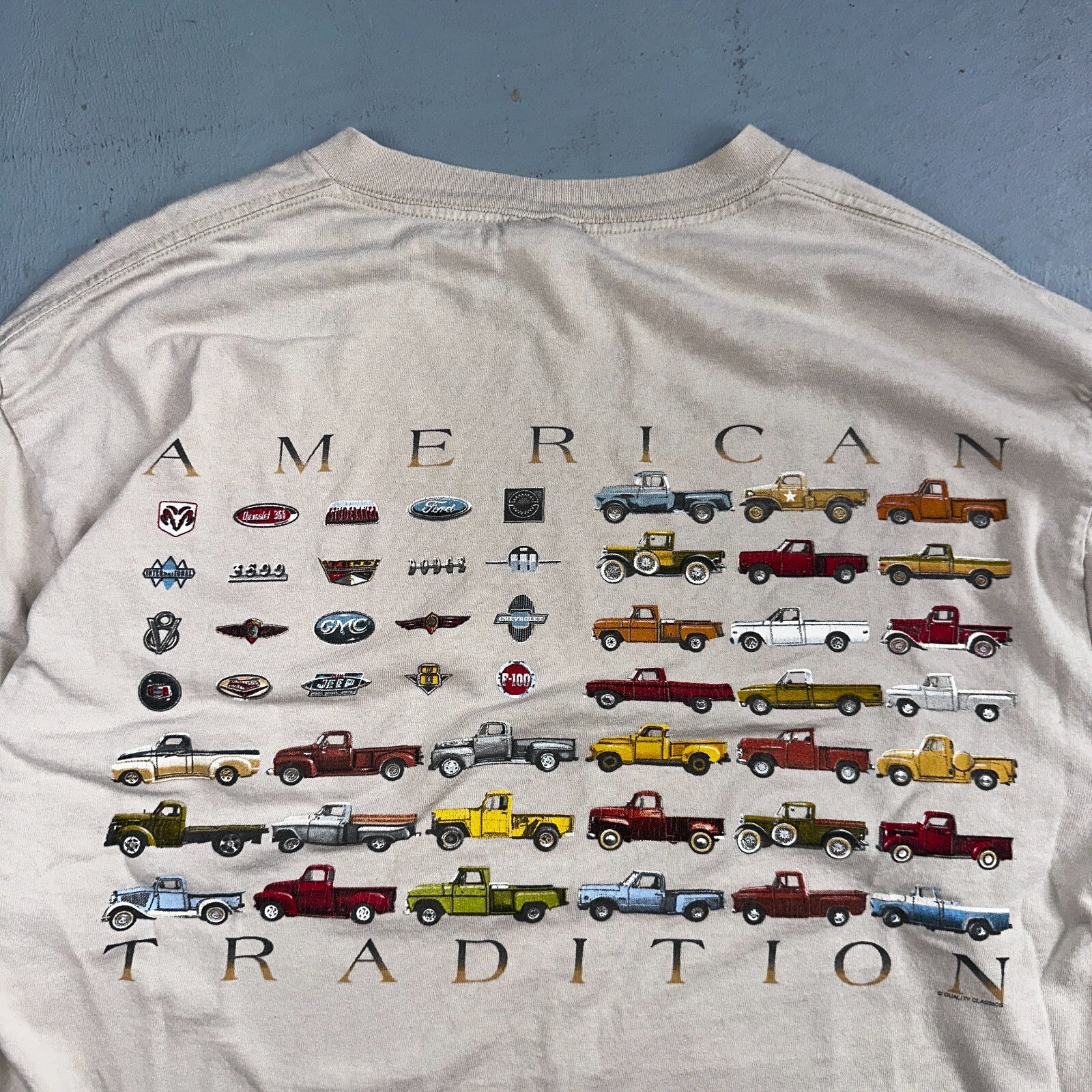 American Tradition Cars VTG T Shirt Y2K 2000s Pick Up Trucks Classic Dodge Ford