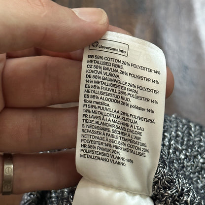 H&M Silver Gray Knit Beanie Shiny Cute Winter Rare OS