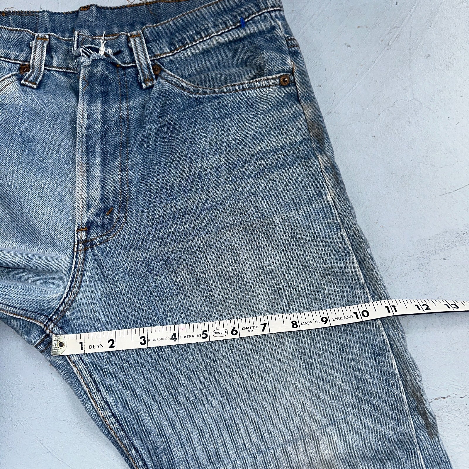 Levis 517 Vintage 80s USA Orange Tab Bootcut Flare Blue Jeans Talon Act 30x29