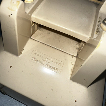 Vintage Bell System Western Electric Rotary Dial Desk Phone 500DM White Yellow