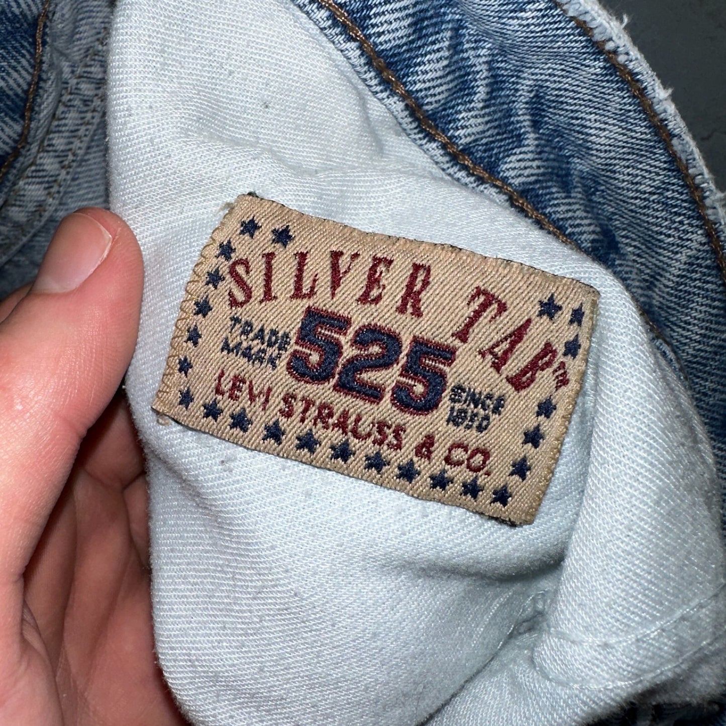 Levis 525 Silver Tab USA Vintage 90s Skater Jeans Light Wash Act 32x32 Act 30x30