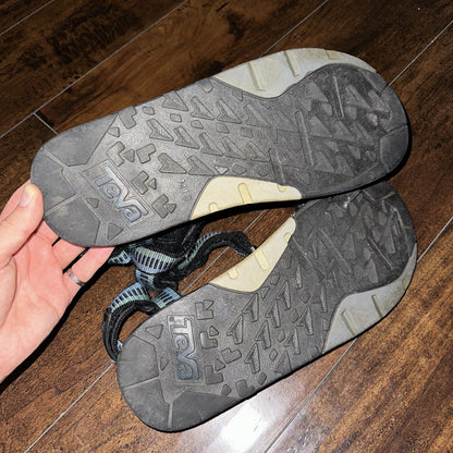 Vintage Teva Hurricane Sandals Mens Size 12 Black Blue Hiking Adjustable USA