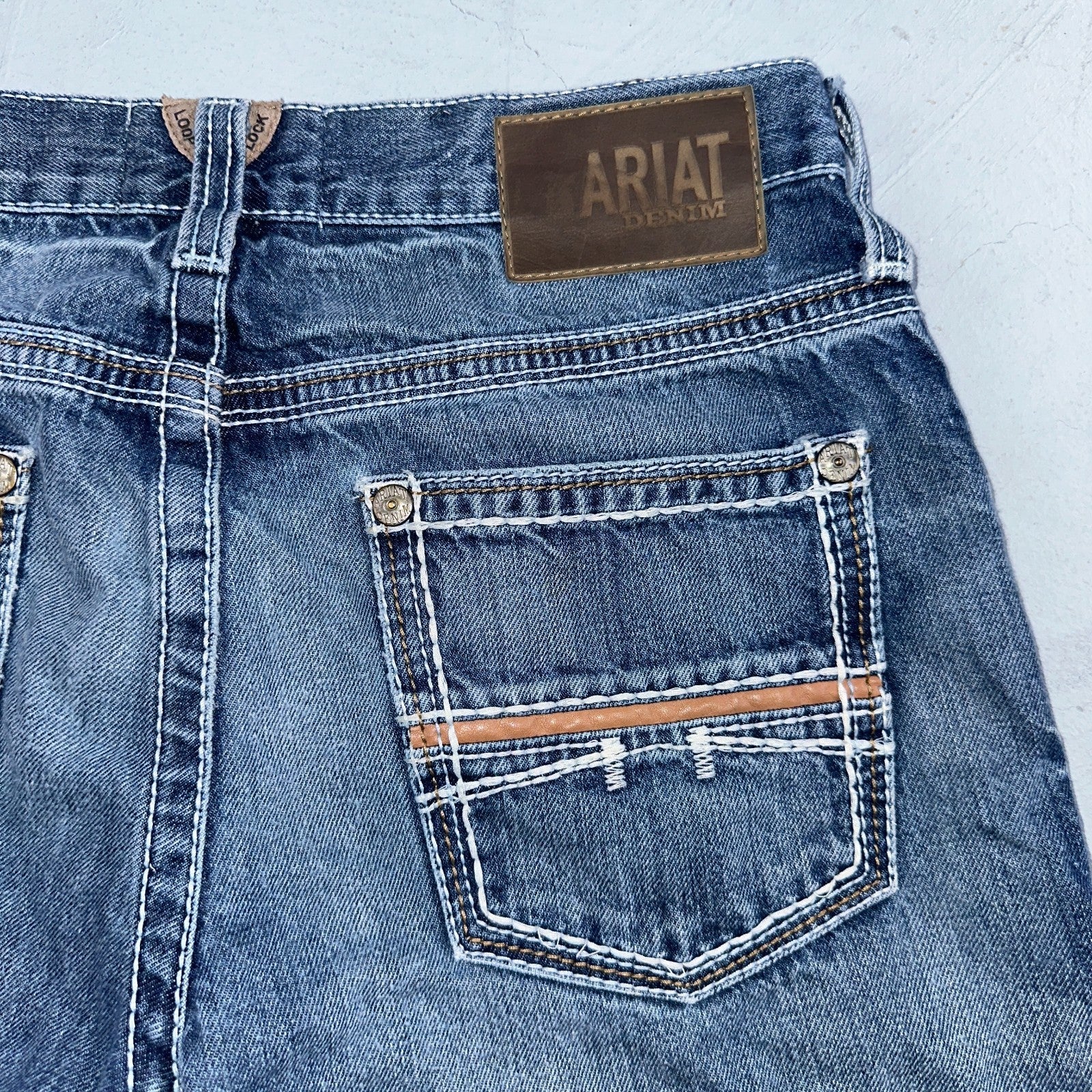 Ariat Jeans Mens 30 X 34 Blue Denim Rebar M4 Relaxed Boot Cut Workwear Country