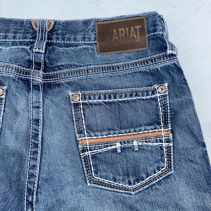 Ariat Jeans Mens 30 X 34 Blue Denim Rebar M4 Relaxed Boot Cut Workwear Country