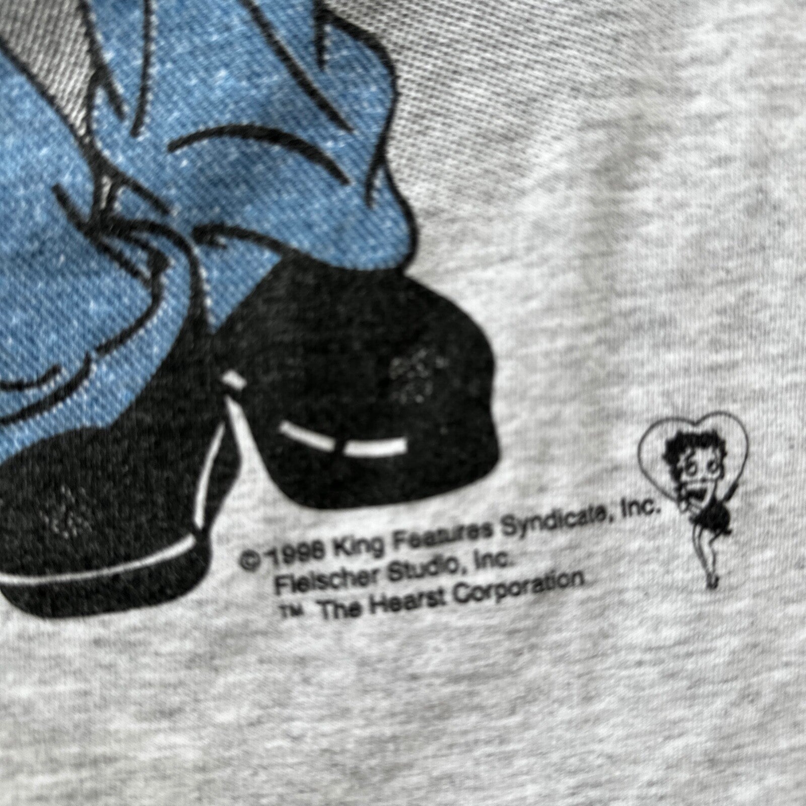 Betty Boop Hot Girl Vintage T Shirt Oneita Single Stitch Grey U GO Girl Rap