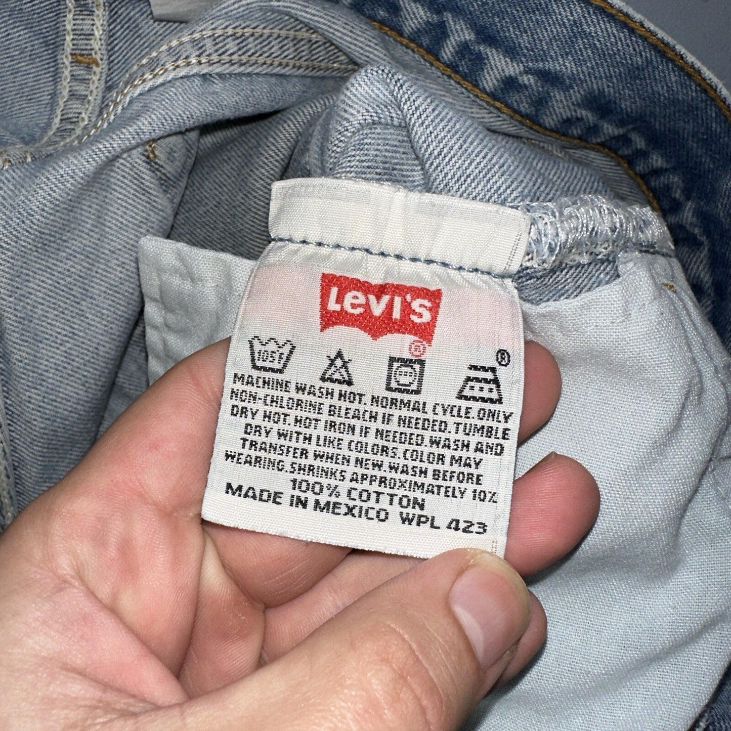 Levis 501 Vintage 90s XX Straight Leg Mexico Jeans 34x36 Light Wash Act 31x32