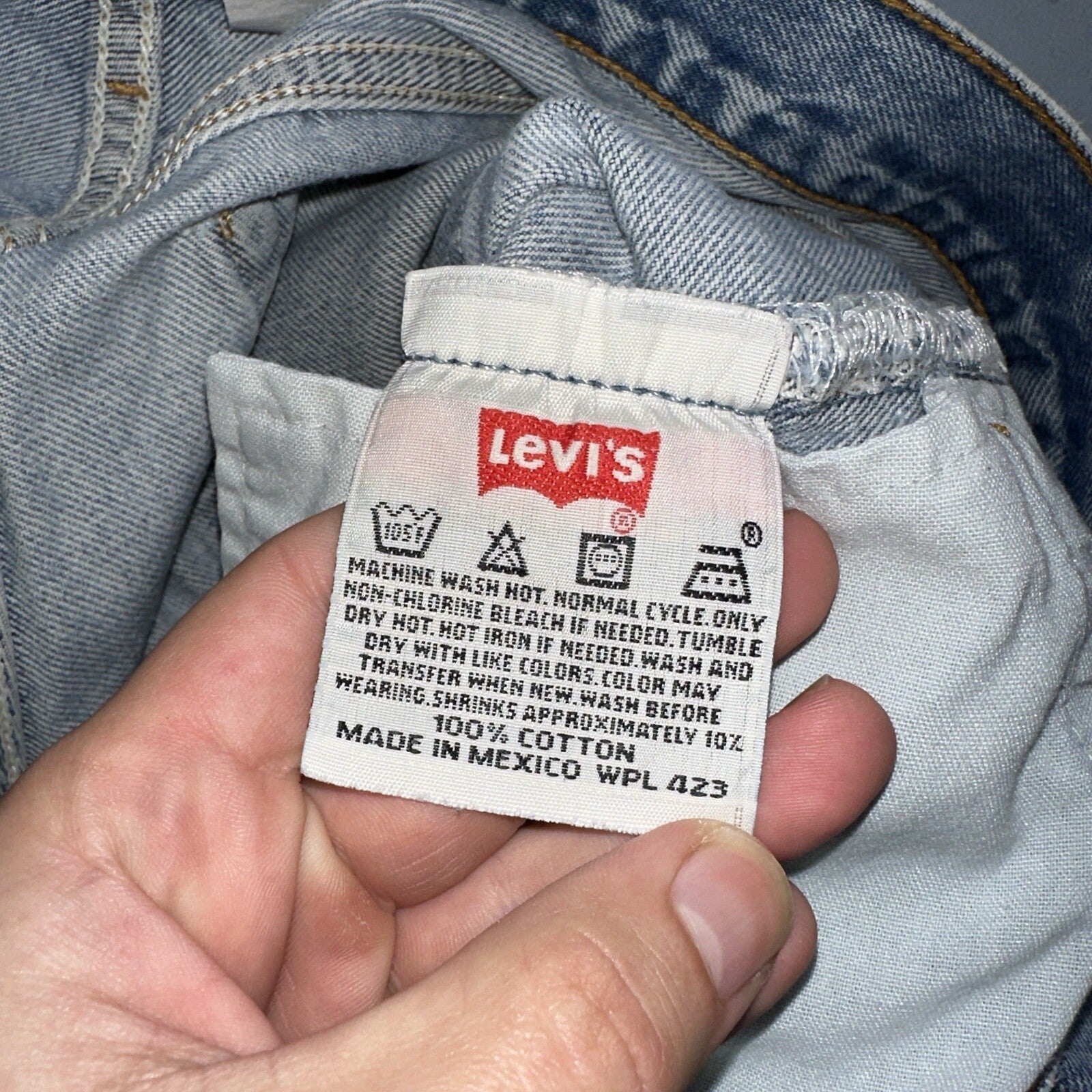 Levis 501 Vintage 90s XX Straight Leg Mexico Jeans 34x36 Light Wash Act 31x32