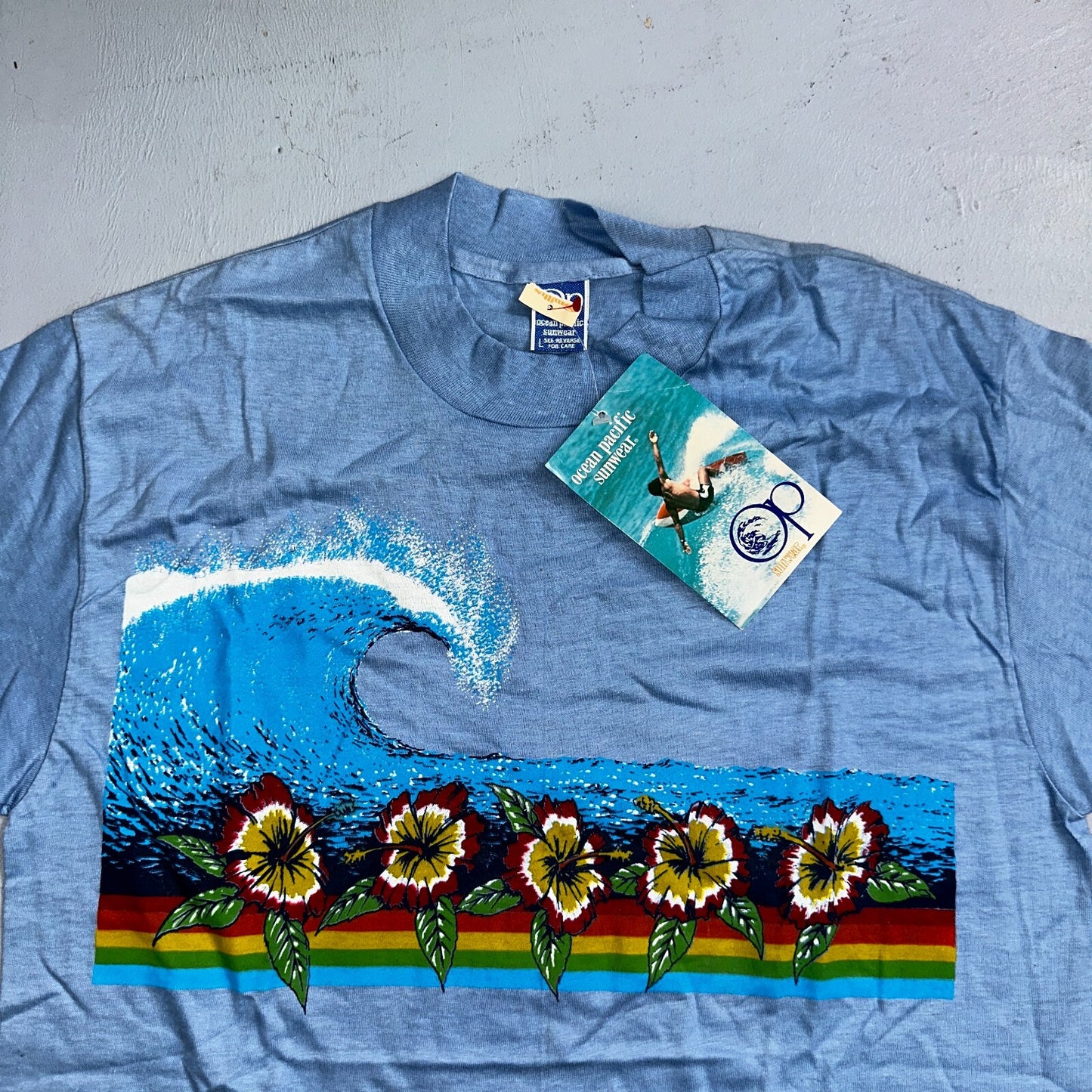 Ocean Pacific Sunwear NWT Tags Attached VTG T Shirt 80s Surf Surfer Hawaii L