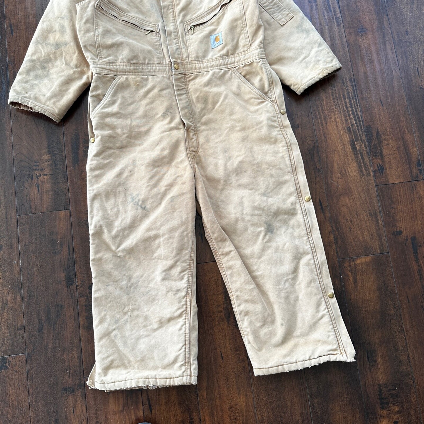 VTG 70s CARHARTT Duck Quilt Coveralls Small 996Q USA overalls Double Knee 80s