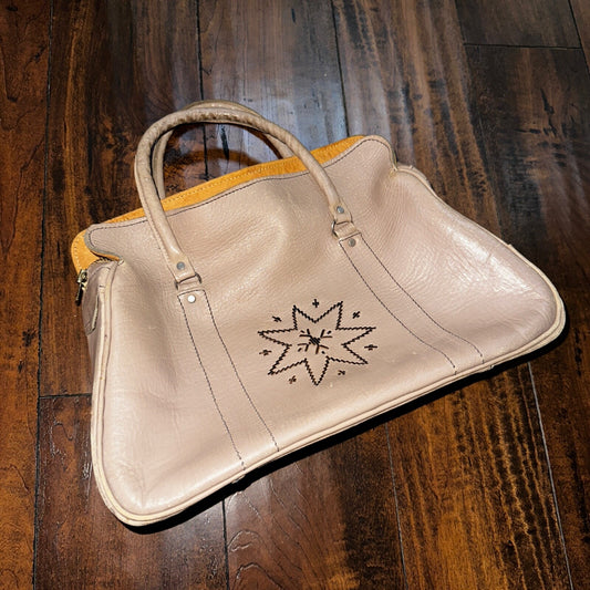 VTG 1950s Basic Hand Bag Purse Leather USA Talon Zip 50s 40s Rockabilly Cowboy