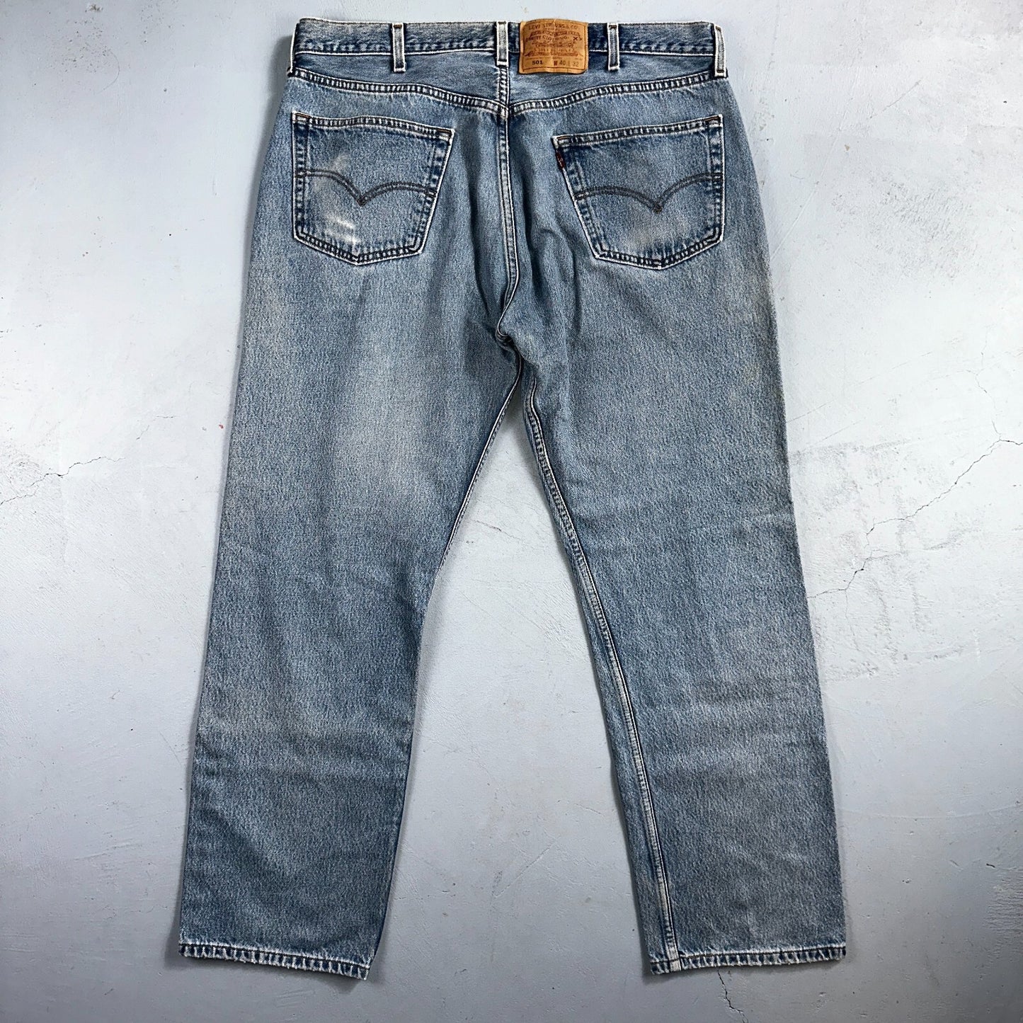 Levis 501 Vintage 90s Mexico Straight Leg Jeans 40x32 Y2K Light Wash Act 37x30