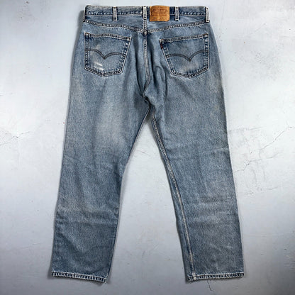 Levis 501 Vintage 90s Mexico Straight Leg Jeans 40x32 Y2K Light Wash Act 37x30