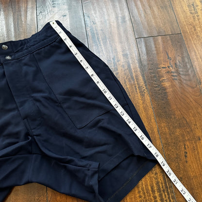 VTG 80's Spanjian Athletic Basketball Shorts Men's SZ L Navy Blue Made In USA