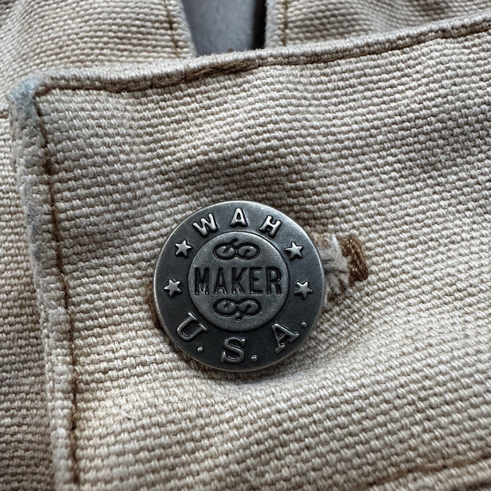 VTG Mens Frontier Maker USA Outdoor Pants Buckleback Cowboy 40 Tan Western