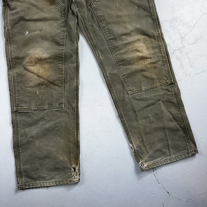 Carhartt VTG Double Knee Carpenter Pants Mexico B01 B136 MOS Green Act 38x32