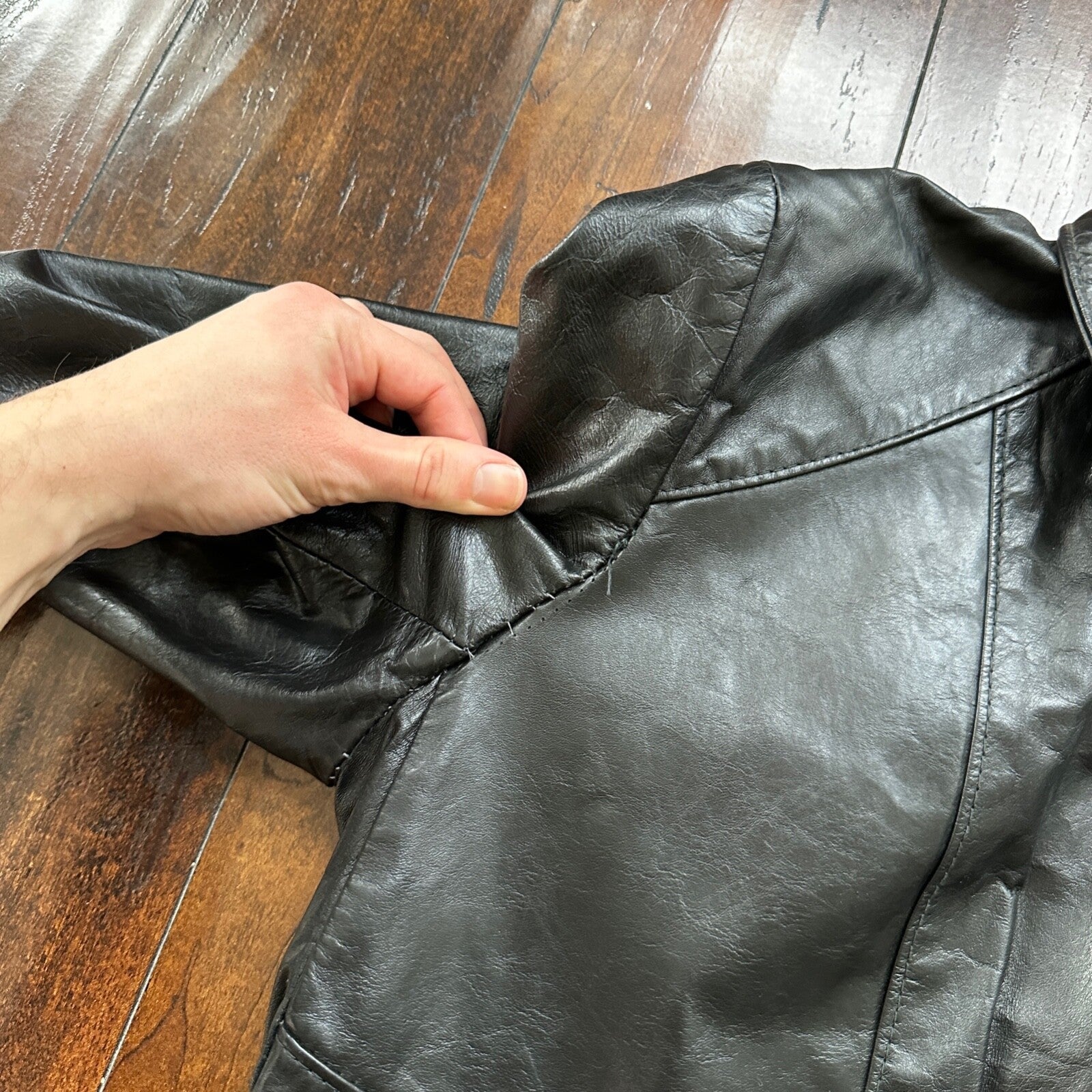 VTG 1950s Rockabilly Black Leather Talon Jacket Men 40 Zip 50s 60s 1960s Bike