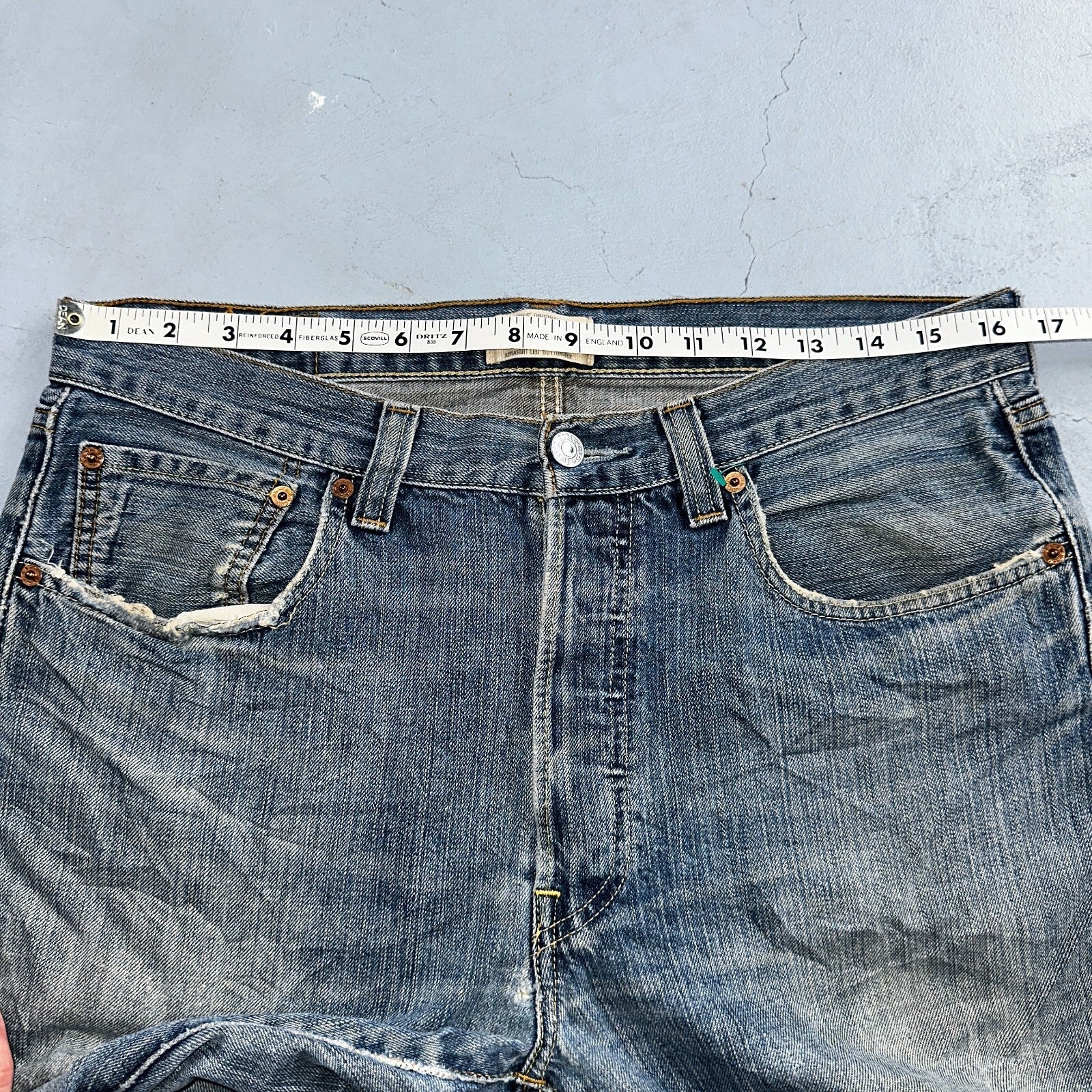 Levis 501 Vintage Y2K XX Straight Leg Jeans Blue Med Wash 33x34 Act 33x33