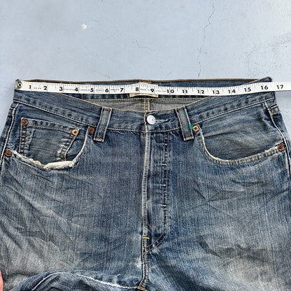 Levis 501 Vintage Y2K XX Straight Leg Jeans Blue Med Wash 33x34 Act 33x33