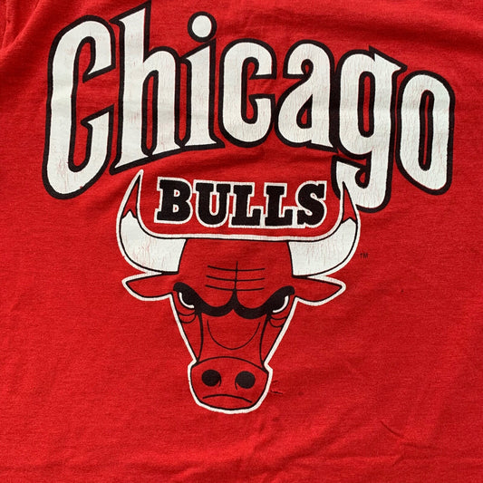 Chicago Bulls 90s Jordan Vintage T Shirt Swingster Classic Logo Medium Red 80s