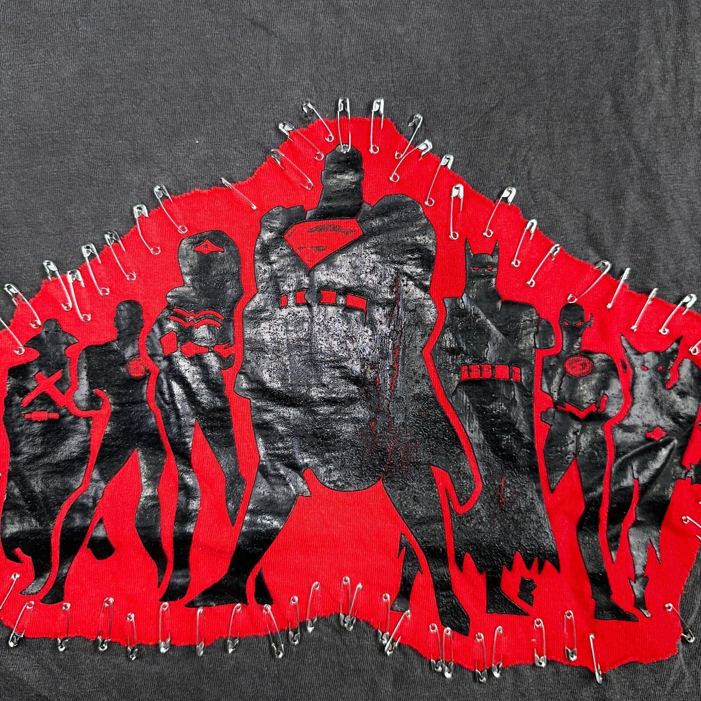 Super Hero Chopped Cut Sewn Custom VTG T Shirt Hanes 80s Beefy Rare Fun Batman