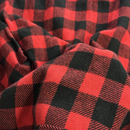 1950's vtg Buffalo Plaid Flannel L/S Jac Over Shirt Med Red Black 50s 60s Worn