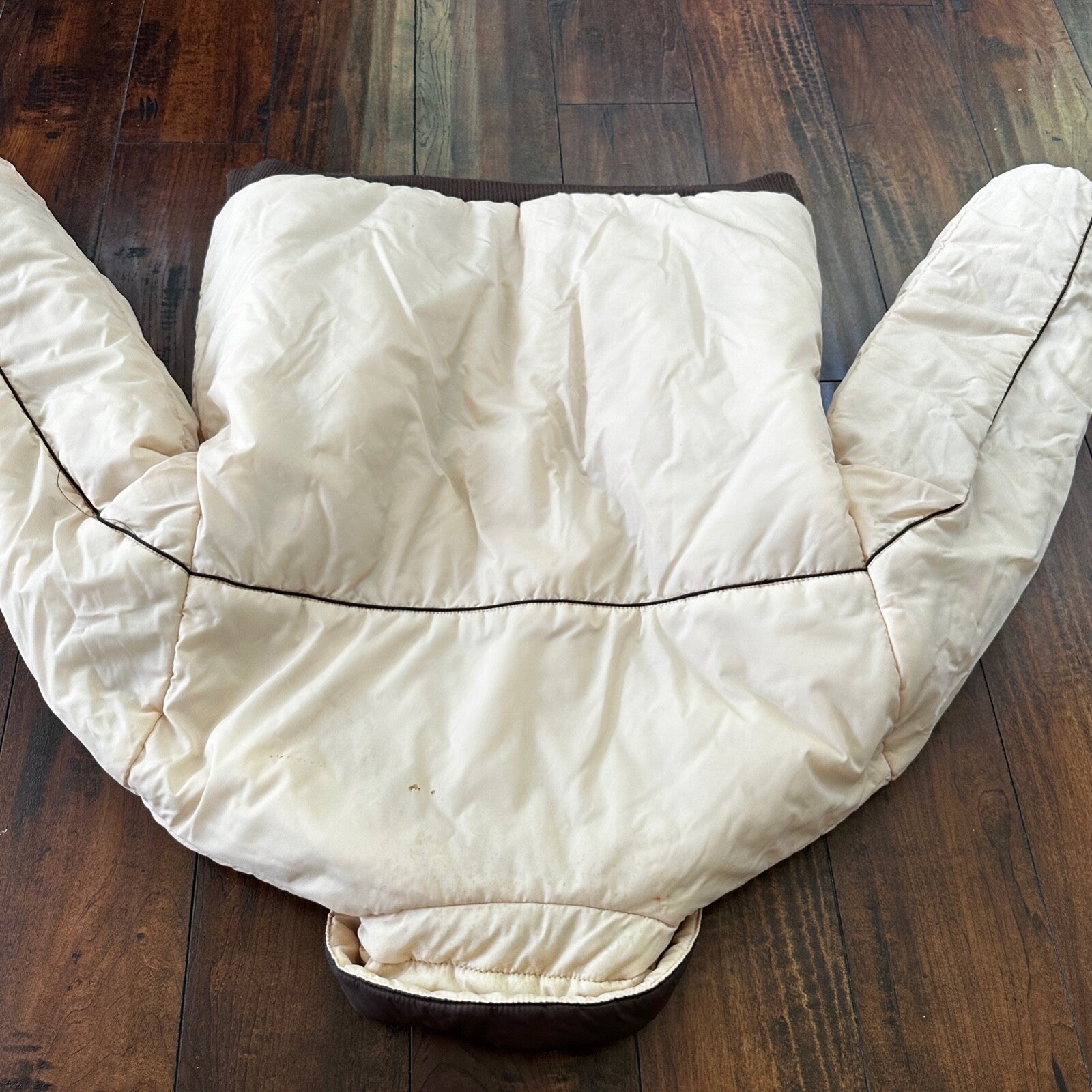 VTG Reversible Ocean Pacific Brown Insulated Puffer Jacket Double Sided 70s 80s