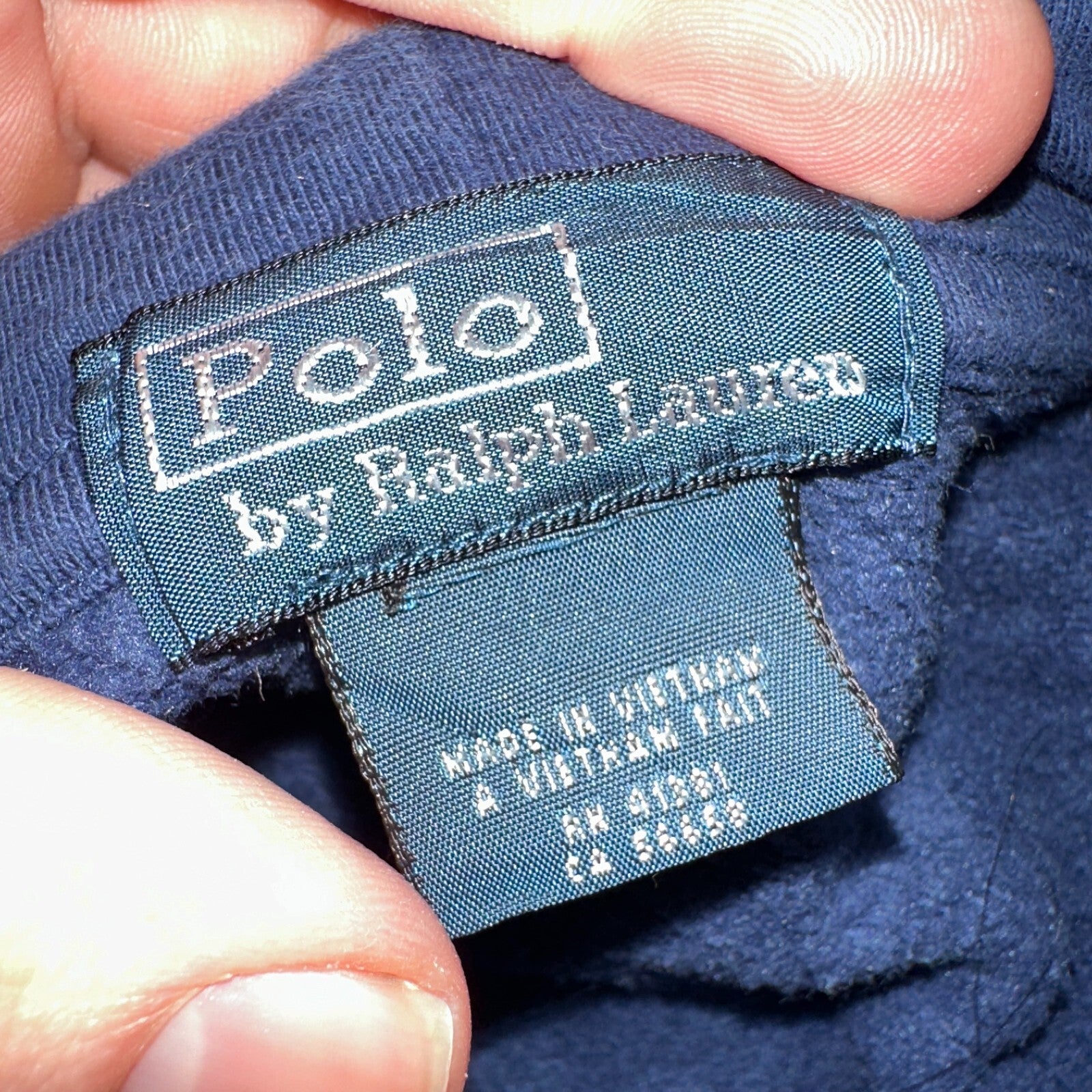 Polo Ralph Lauren Mens Small Americana Flag Slim Navy Hoodie Sweater RL VTG Styl