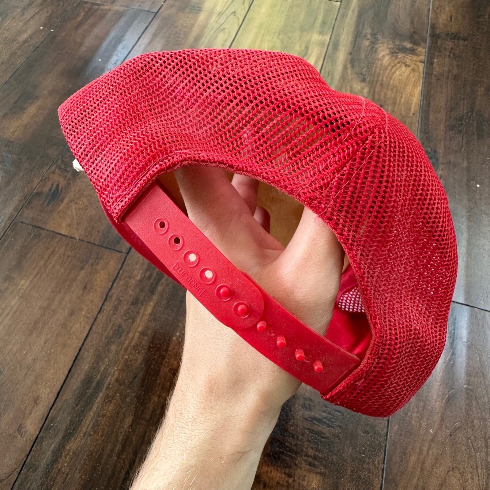 Captain Vintage Hat Cap Snapback Military Red White Flag USA Patrol Chief 80s