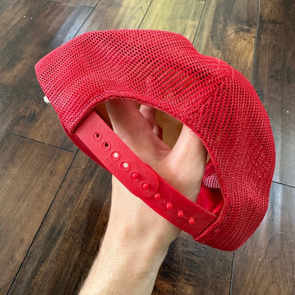 Captain Vintage Hat Cap Snapback Military Red White Flag USA Patrol Chief 80s