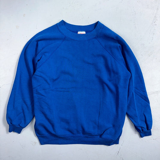 1990s VTG Hanes Sport Blank Sweatshirt XL Blue Made In USA Crewneck Basic